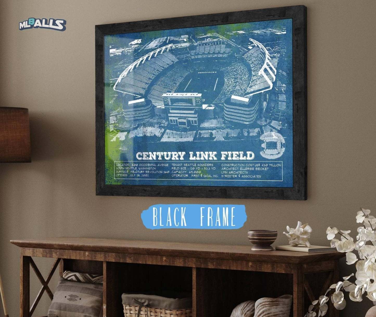 Williams-Brice Stadium Art Vintage Blueprint Art Chart