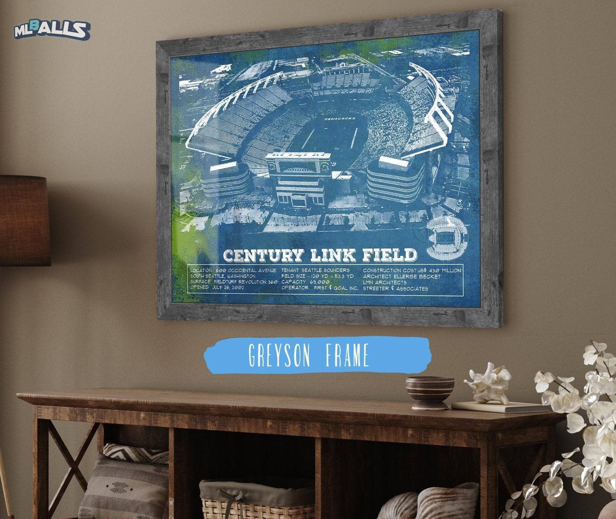 Williams-Brice Stadium Art Vintage Blueprint Art Chart