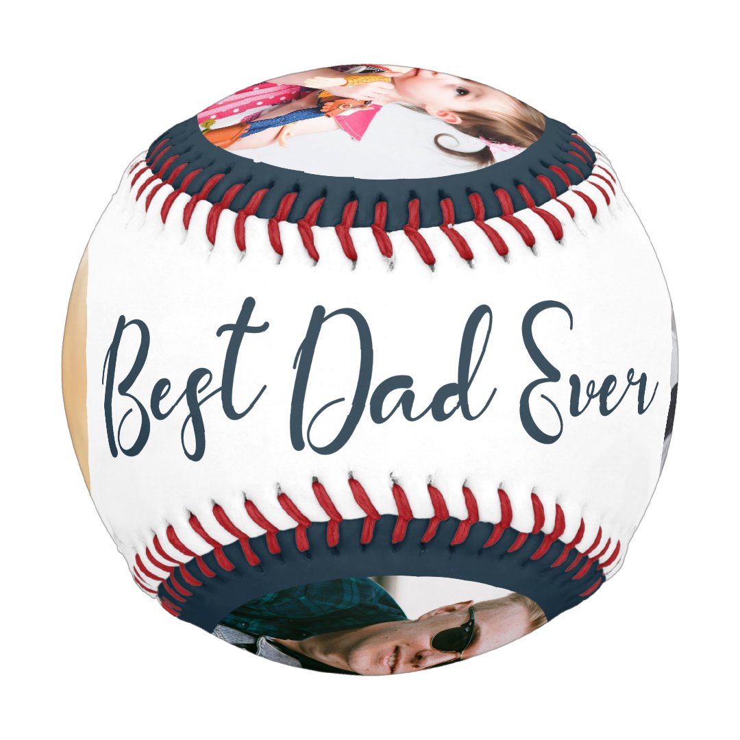 Best Dad Ever 4 Photo Collage Baseball