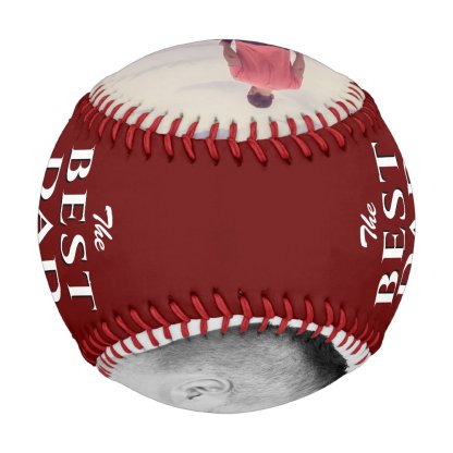 Red Best Dad Ever Father`s Day 2 Photo Collage Baseball