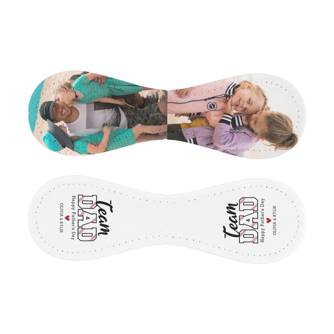 Team Dad Father's Day Custom 2 Photo Baseball