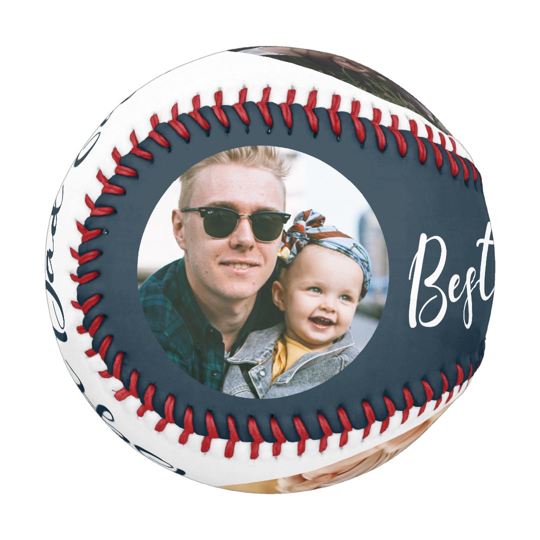 Best Dad Ever 4 Photo Collage Baseball