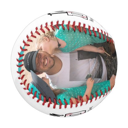 Team Dad Father's Day Custom 2 Photo Baseball