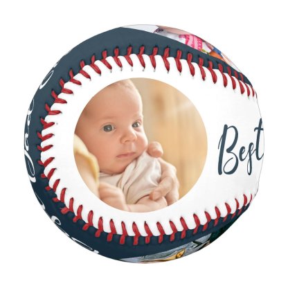 Best Dad Ever 4 Photo Collage Baseball