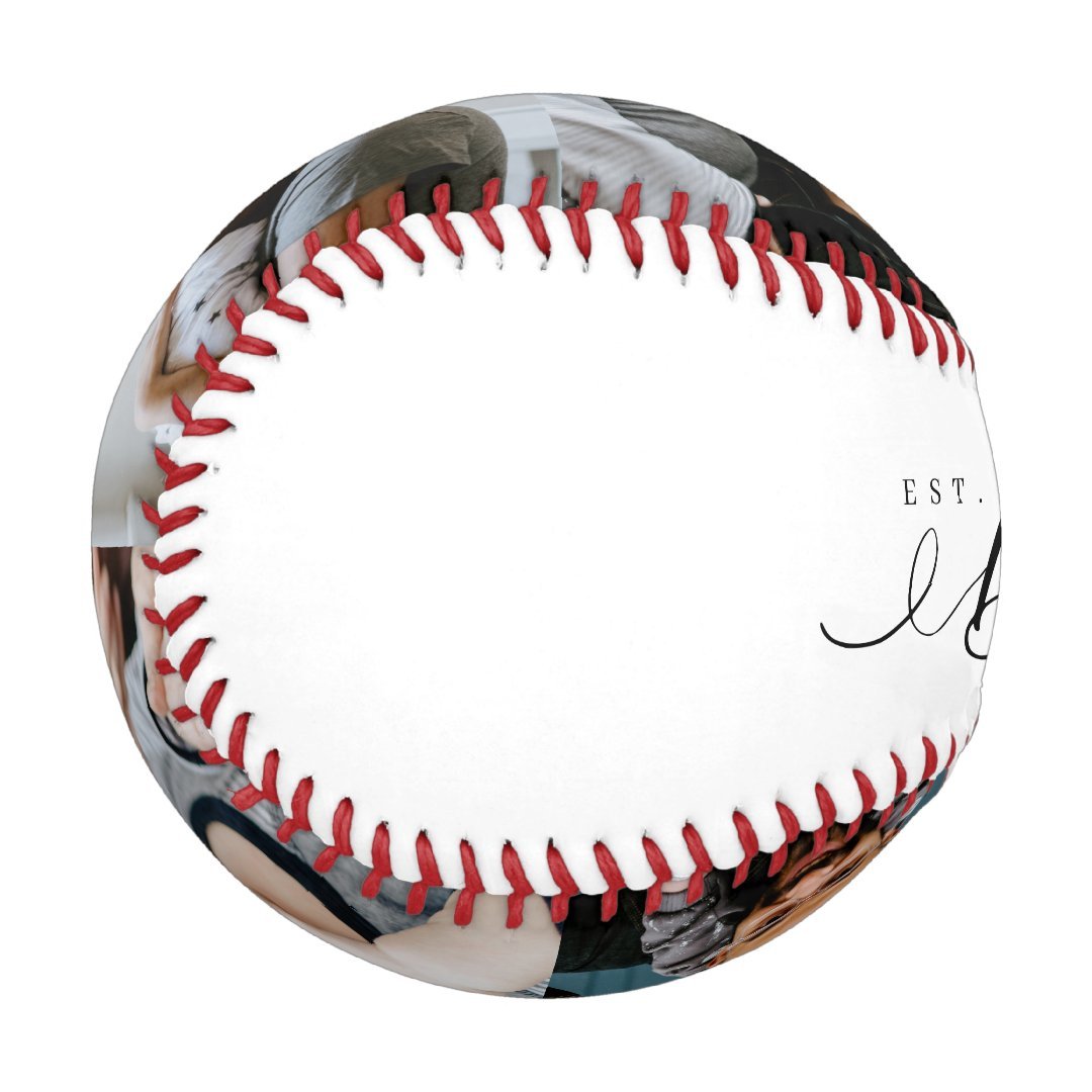 Best Dad Ever Script Father's Day 4 Photo Collage Baseball