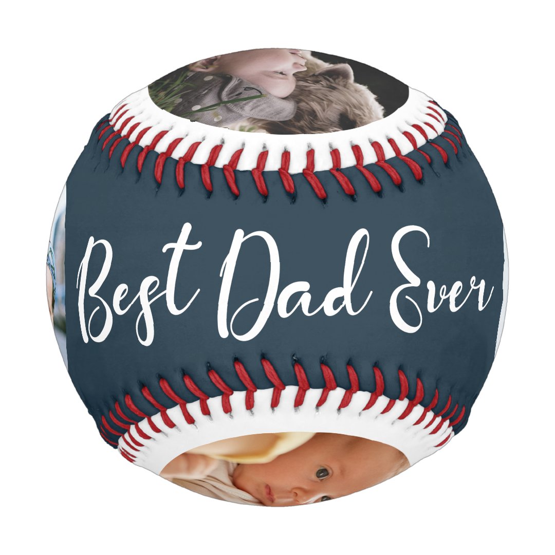 Best Dad Ever 4 Photo Collage Baseball