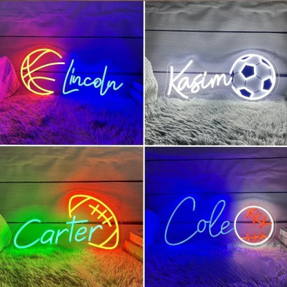 Personalized Sport Name Neon Sign Custom Bedroom Name LED Neon Light