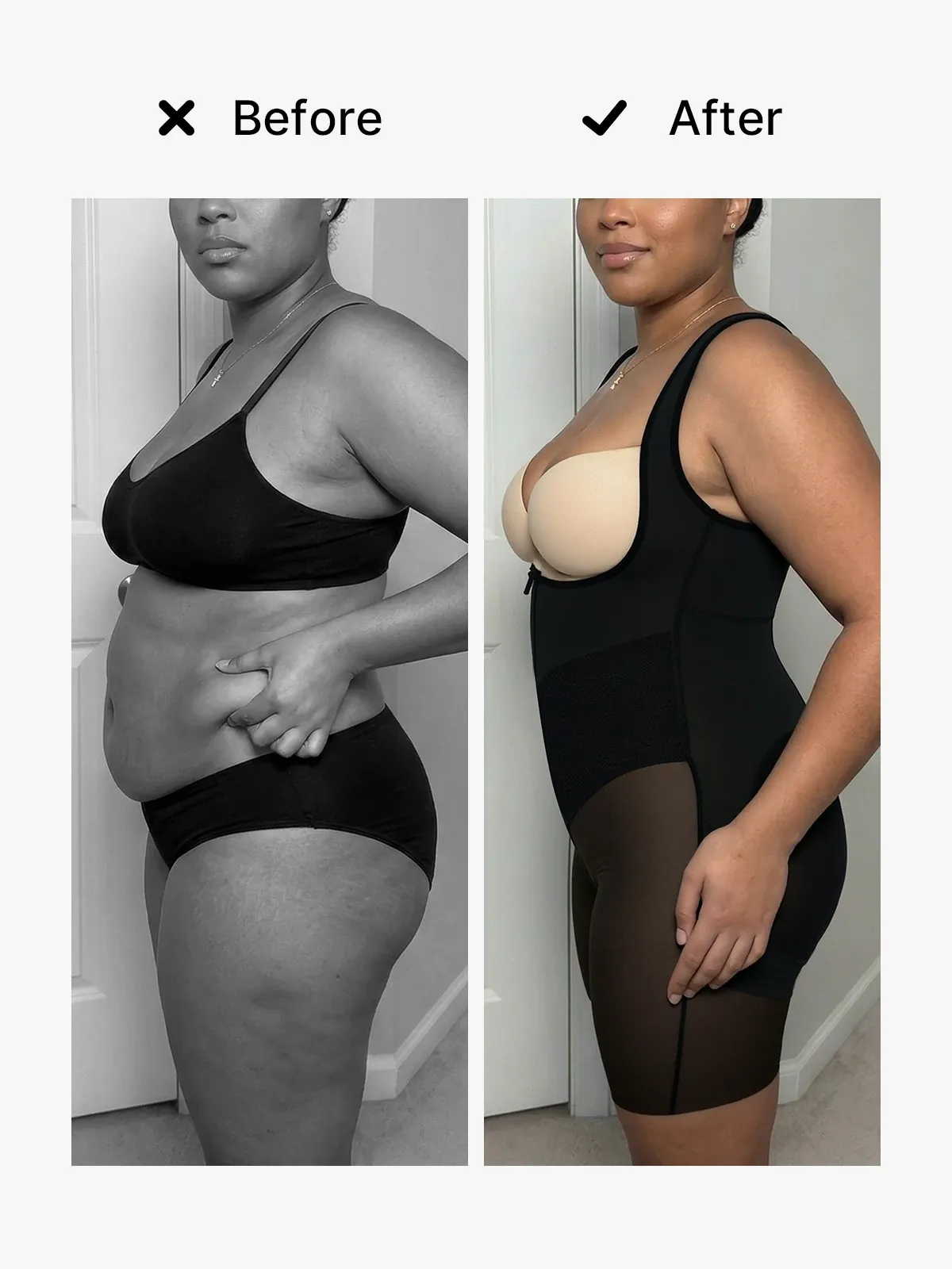 U Shaped Tummy Control Mid-Thigh Bodysuit