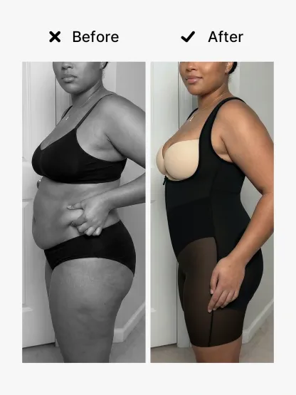 U Shaped Tummy Control Mid-Thigh Bodysuit