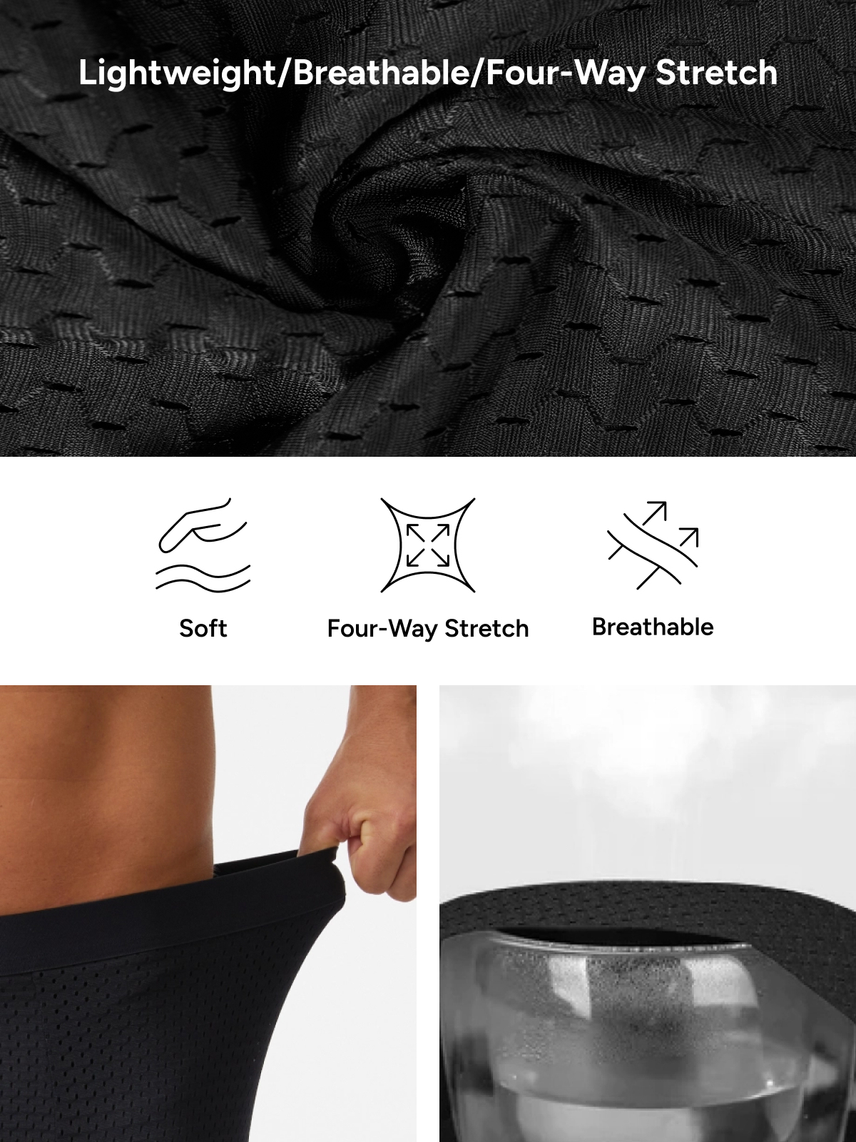 Mid-Waist Mesh Boxers Panties With Removable Butt Pads For Men