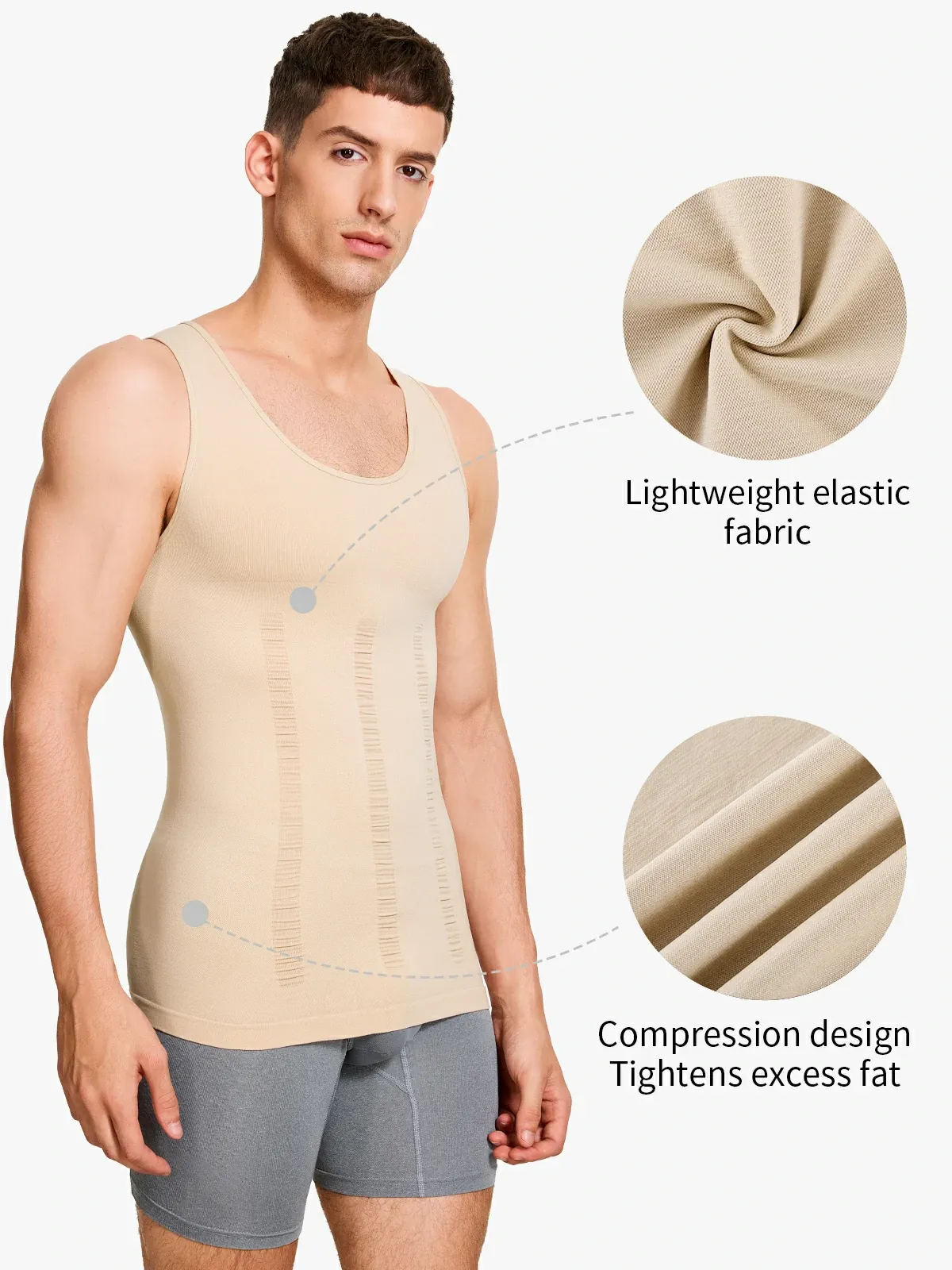 【Add-on Item】Seamless Elastic Belly Compression Tank Tops for Men