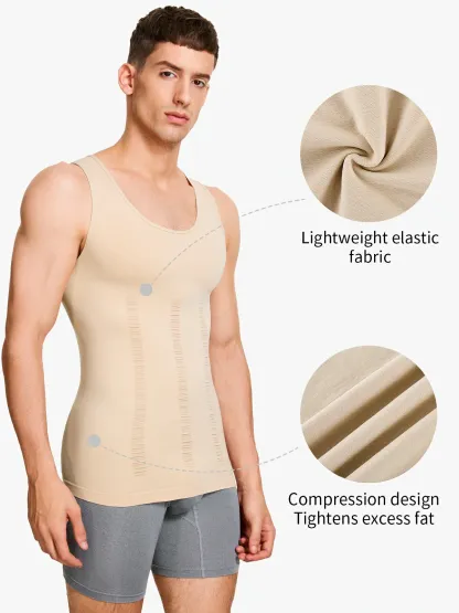 【Add-on Item】Seamless Elastic Belly Compression Tank Tops for Men