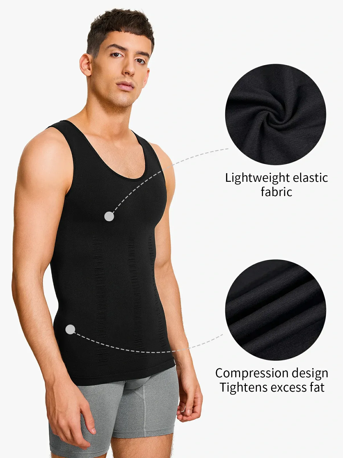 【Add-on Item】Seamless Elastic Belly Compression Tank Tops for Men
