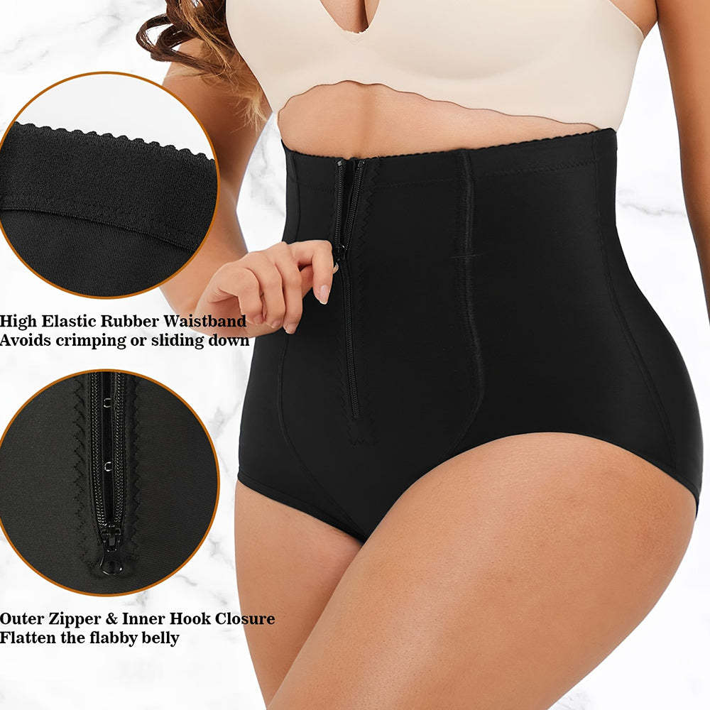 Nebility Women Plus Size Butt Lifter Zipper Shapewear Panties
