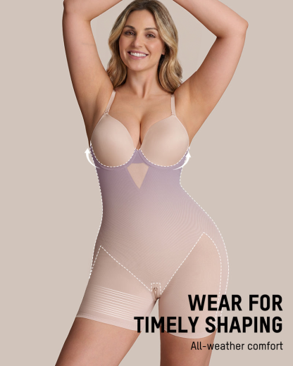 Deep V Underwire Cami Mid-Thigh Bodysuit