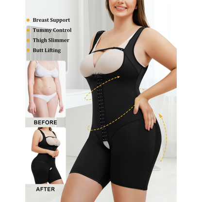 Nebility Plus Size Women Breast Support Thigh Slimmer Full Body Shaper