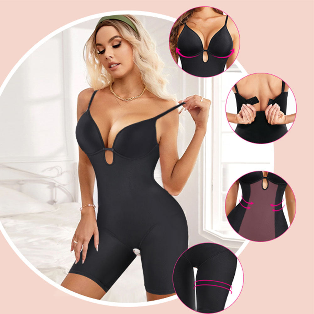 Nebility Women Spaghetti Strap One Piece Thigh Slimmer Shaper