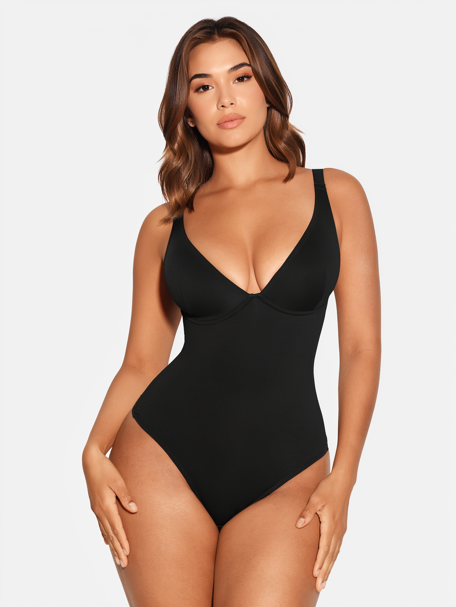 Deep Plunge Underwire Backless Thong Bodysuit
