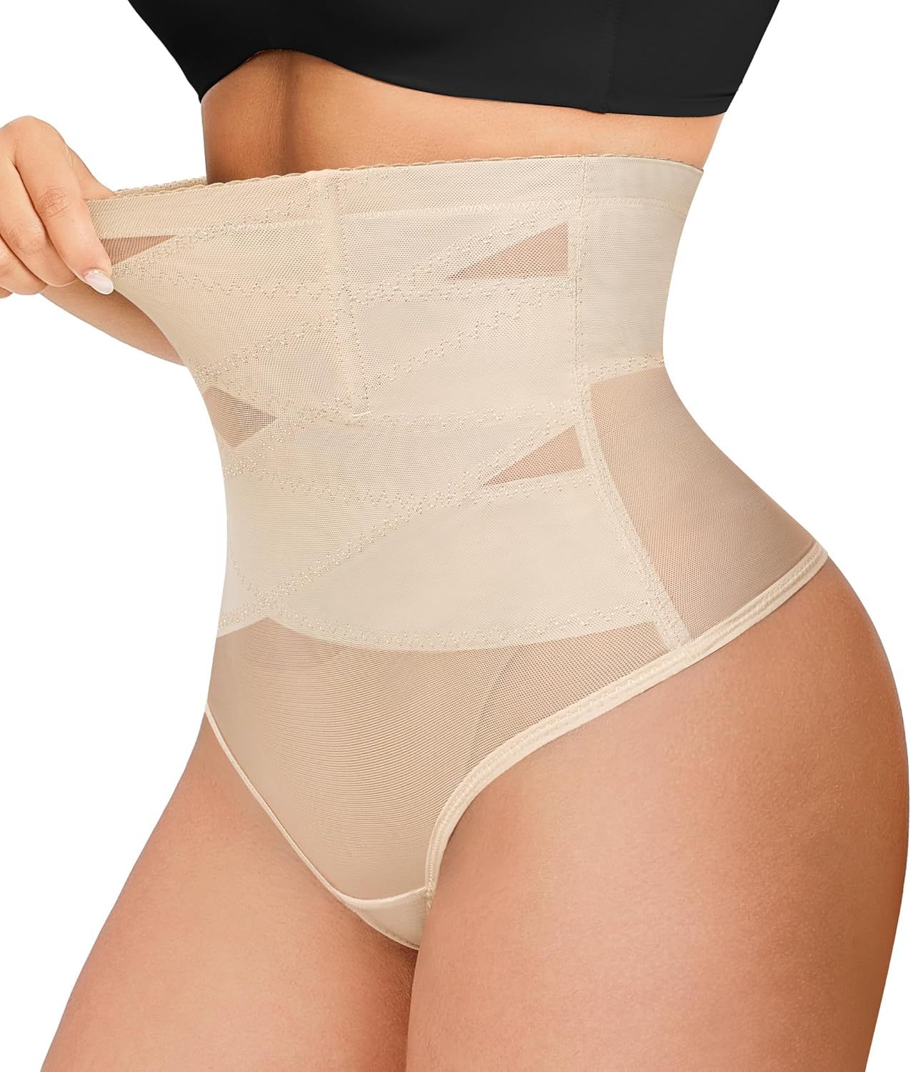Nebility Tummy Control Thong Panties for Women-Nebility