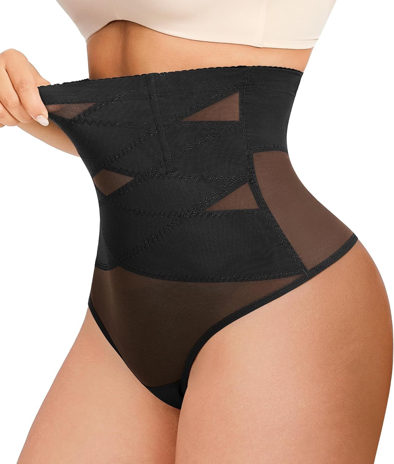 Nebility Tummy Control Thong Panties for Women-Nebility