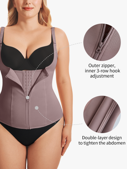 Nebility Waist Trainer Zipper Vest Corset