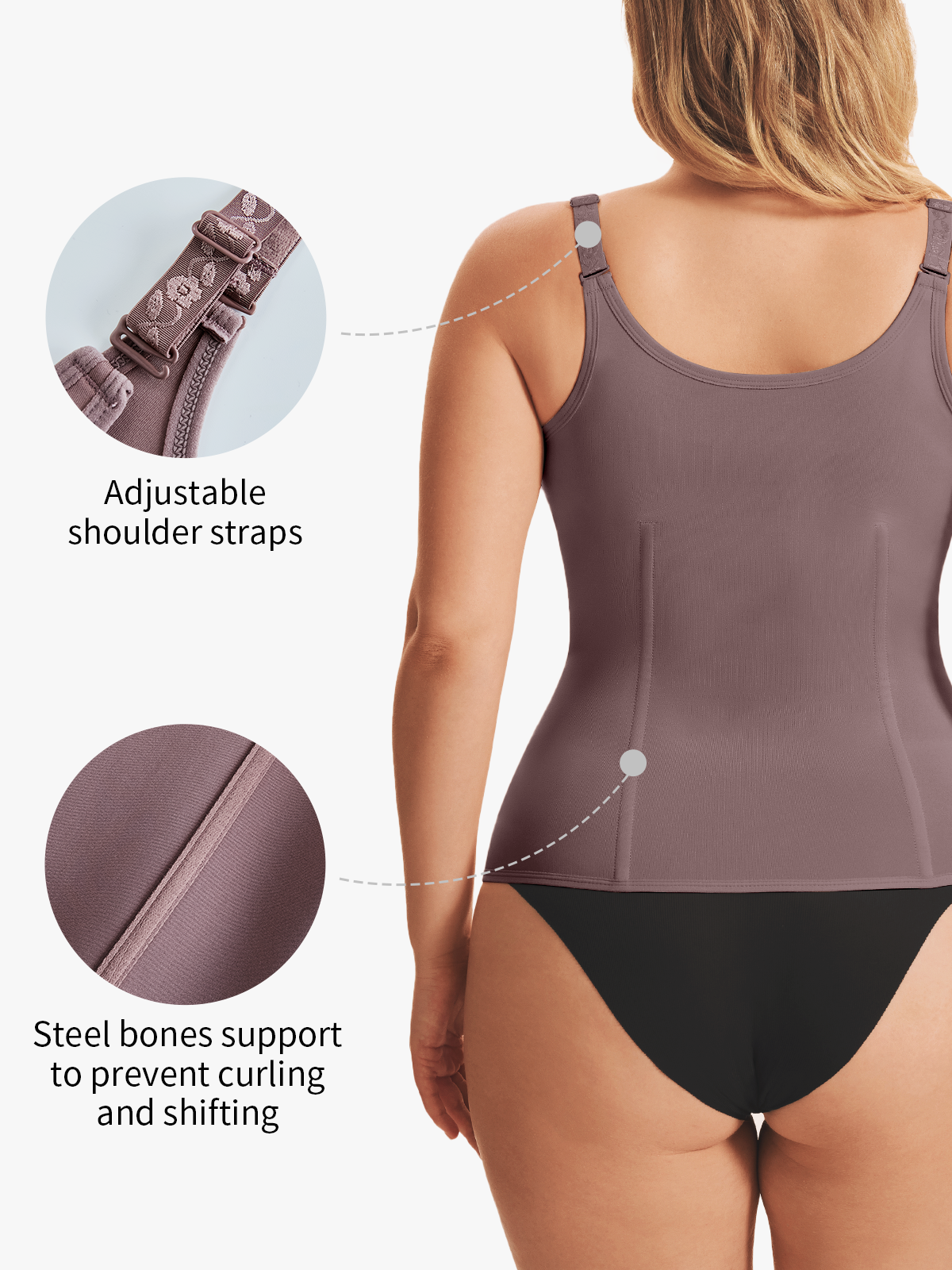Nebility Waist Trainer Zipper Vest Corset