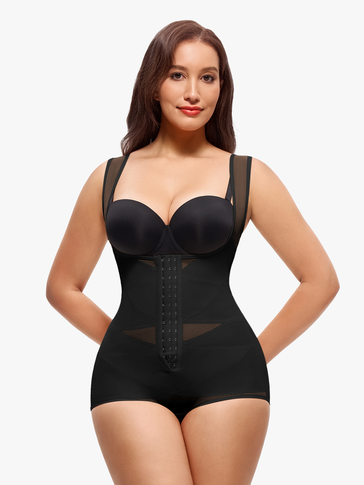 Nebility Women Butt Lifter Open Bust Waist Trainer Compression Bodysuit