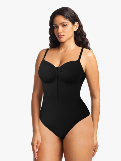 Seamless Tummy Control Underwire Cami Thong Bodysuit