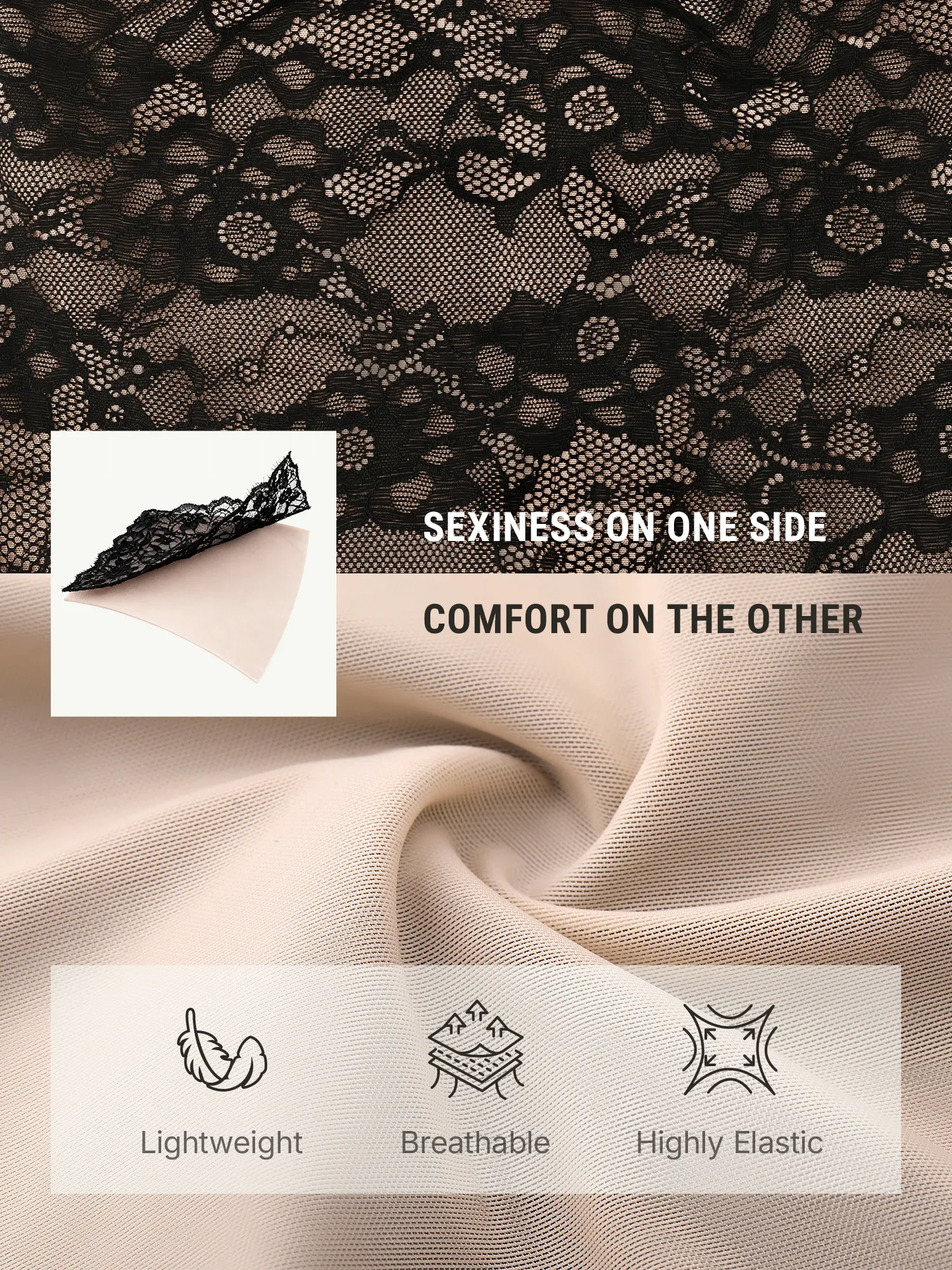 Lace Smoothing Tummy Control Cami Thong Bodysuit