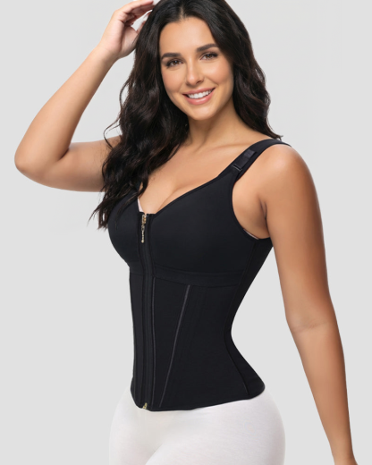 Zipper Steel Bone Tummy Control Top