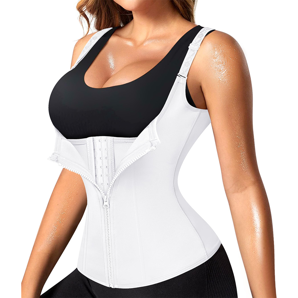 Women Waist Trainer Corset Zipper Vest With Adjustable Straps - Nebility