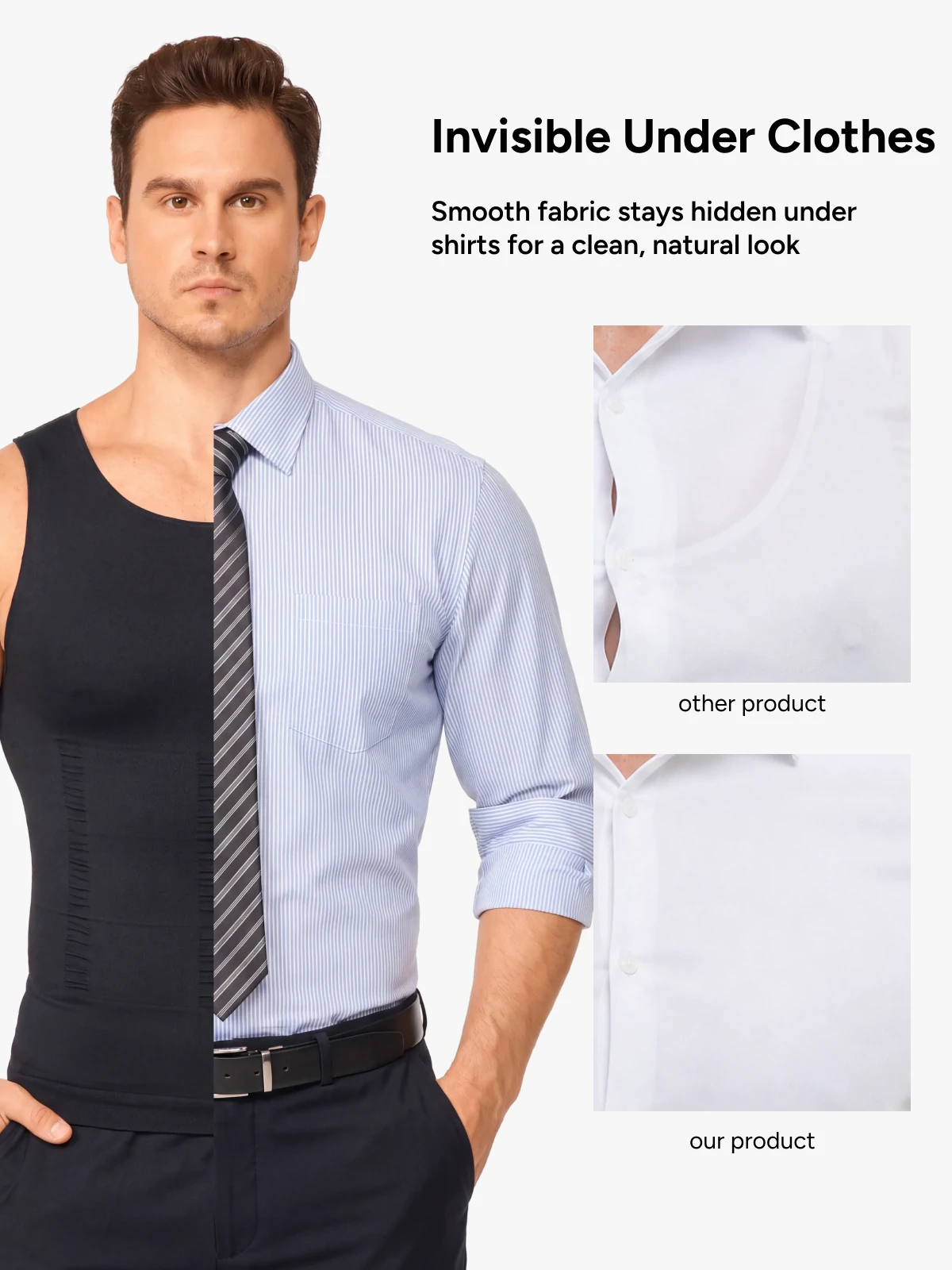 Seamless Compression Shirt Tummy Control Slimming Undershirt For Men