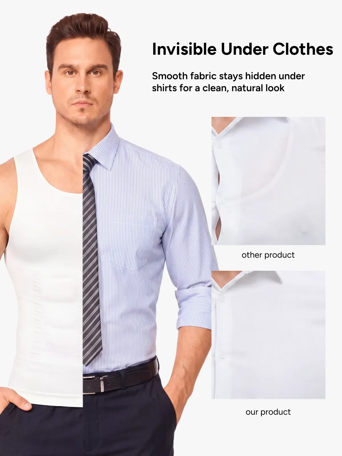 Seamless Compression Shirt Tummy Control Slimming Undershirt For Men