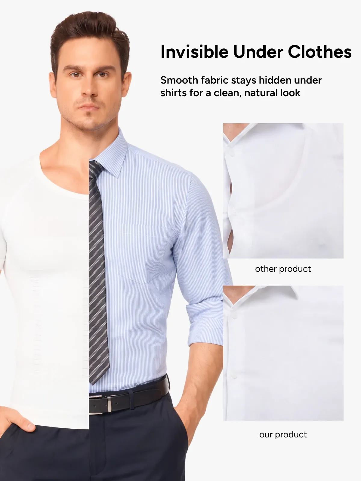 Seamless Compression Shirt Tummy Control Slimming Undershirt For Men