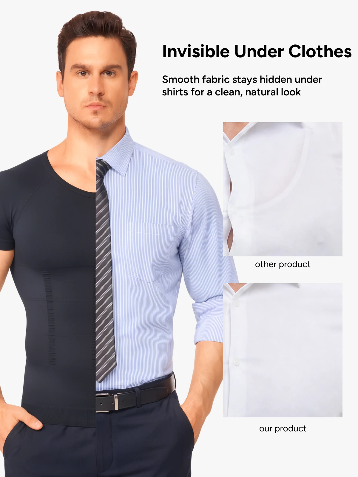 Seamless Compression Shirt Tummy Control Slimming Undershirt For Men