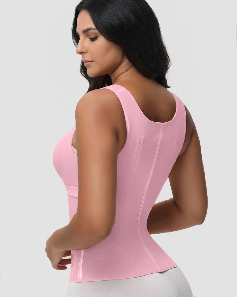 Zipper Steel Bone Tummy Control Top