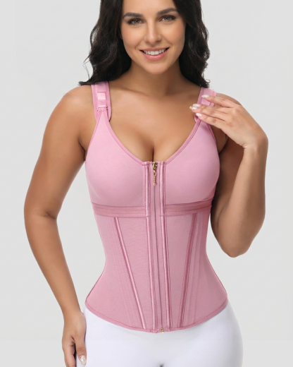 Zipper Steel Bone Tummy Control Top