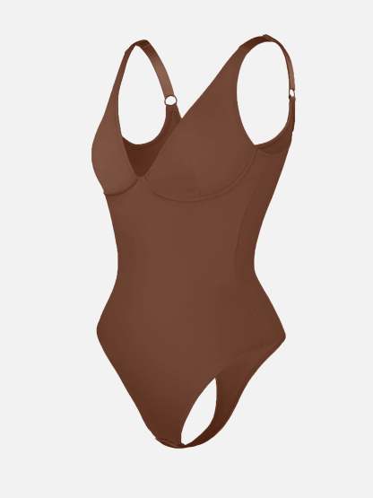 Deep Plunge Underwire Backless Thong Bodysuit