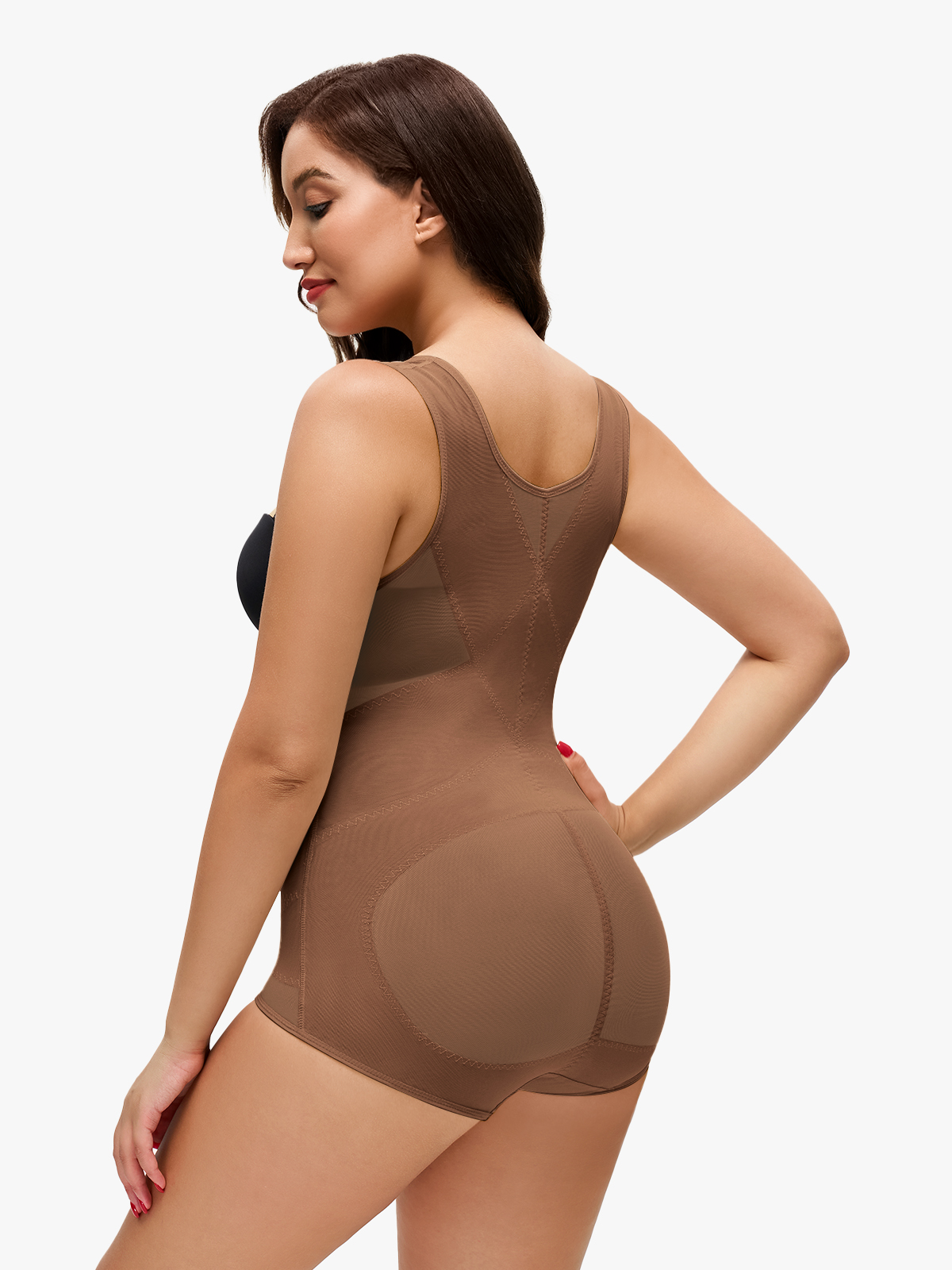 Women Mesh Open Bust Full Body Shapewear