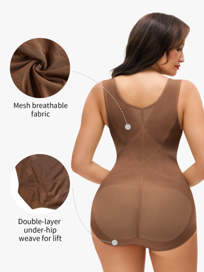 Women Mesh Open Bust Full Body Shapewear
