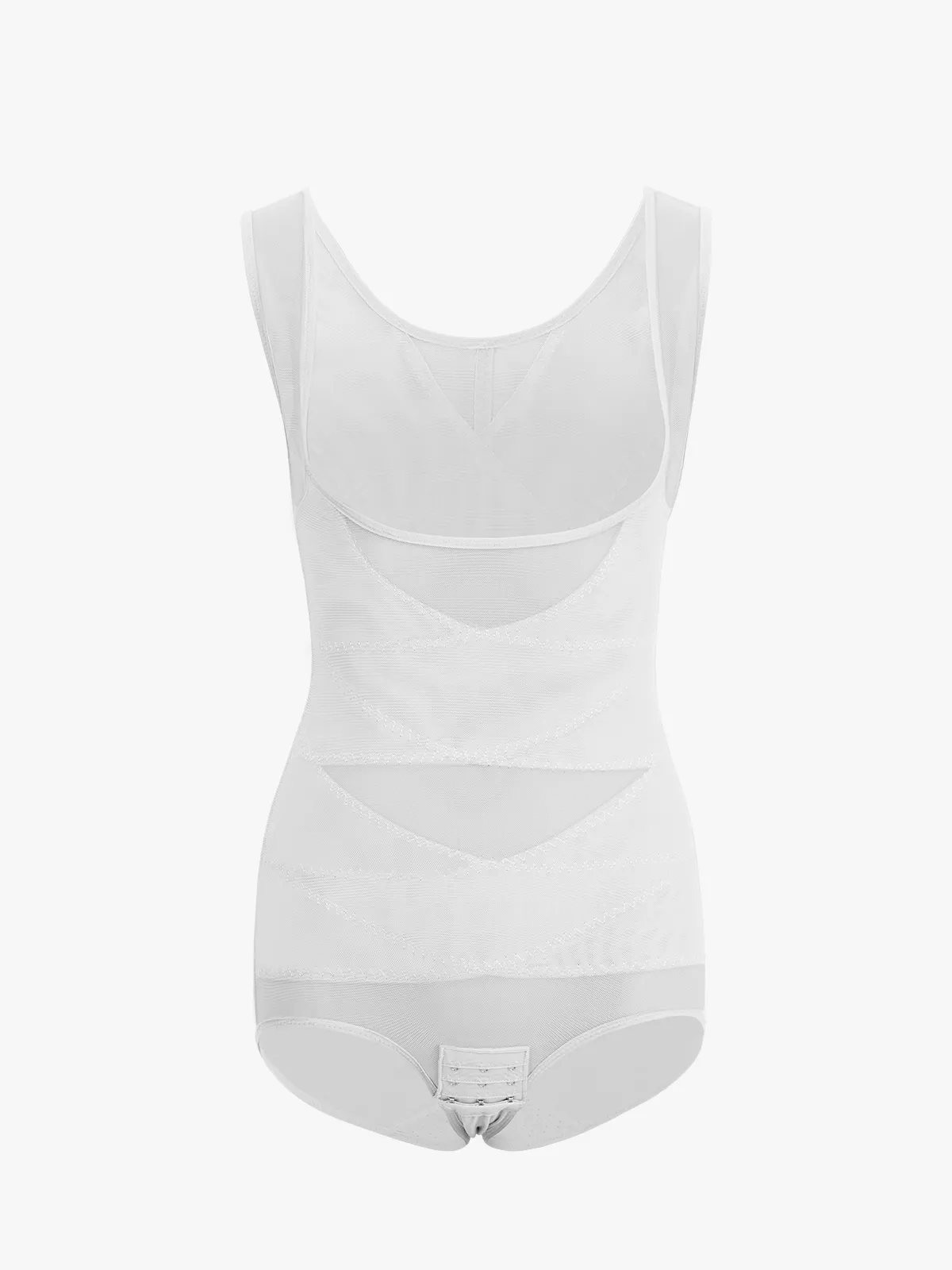 Mesh Open Bust Tummy Control Brief Bodysuit