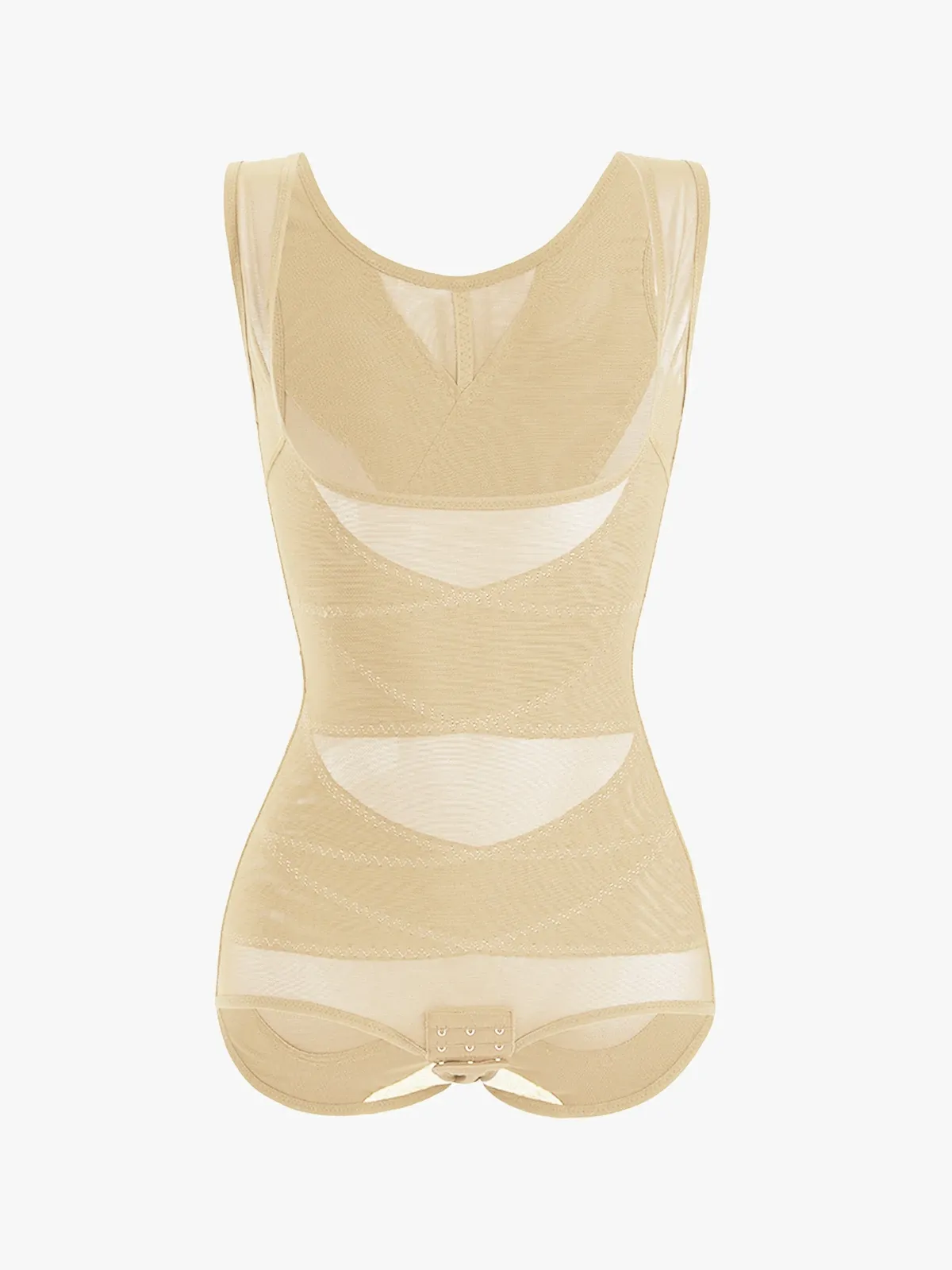 Mesh Open Bust Tummy Control Brief Bodysuit