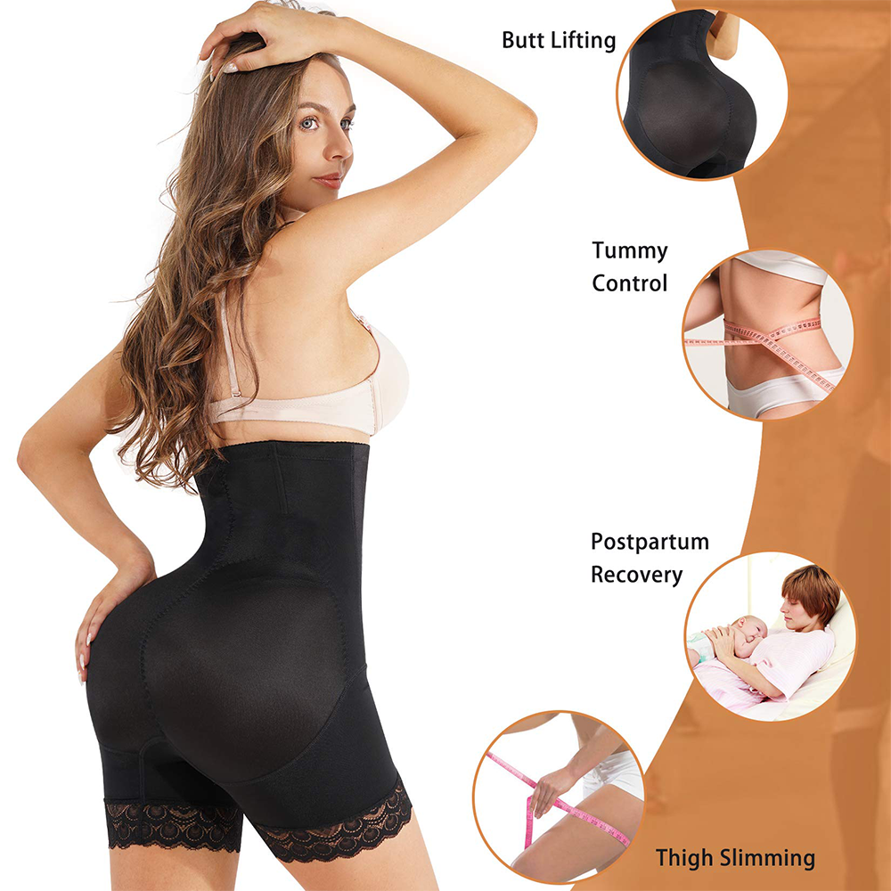 Nebility Women Hi-Waist Tummy Control Butt Lifter Shaper Shorts