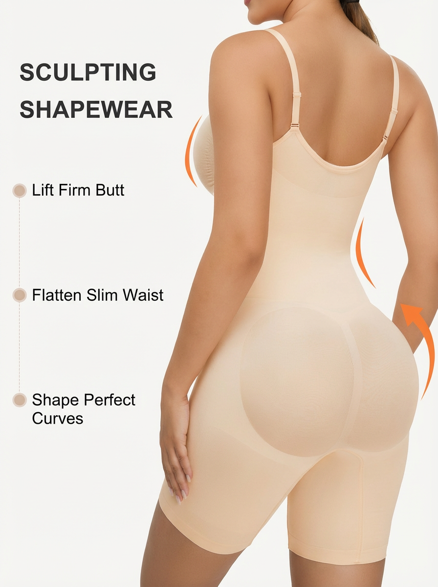 Seamless Zip-up Cami Mid-Thigh Bodysuit