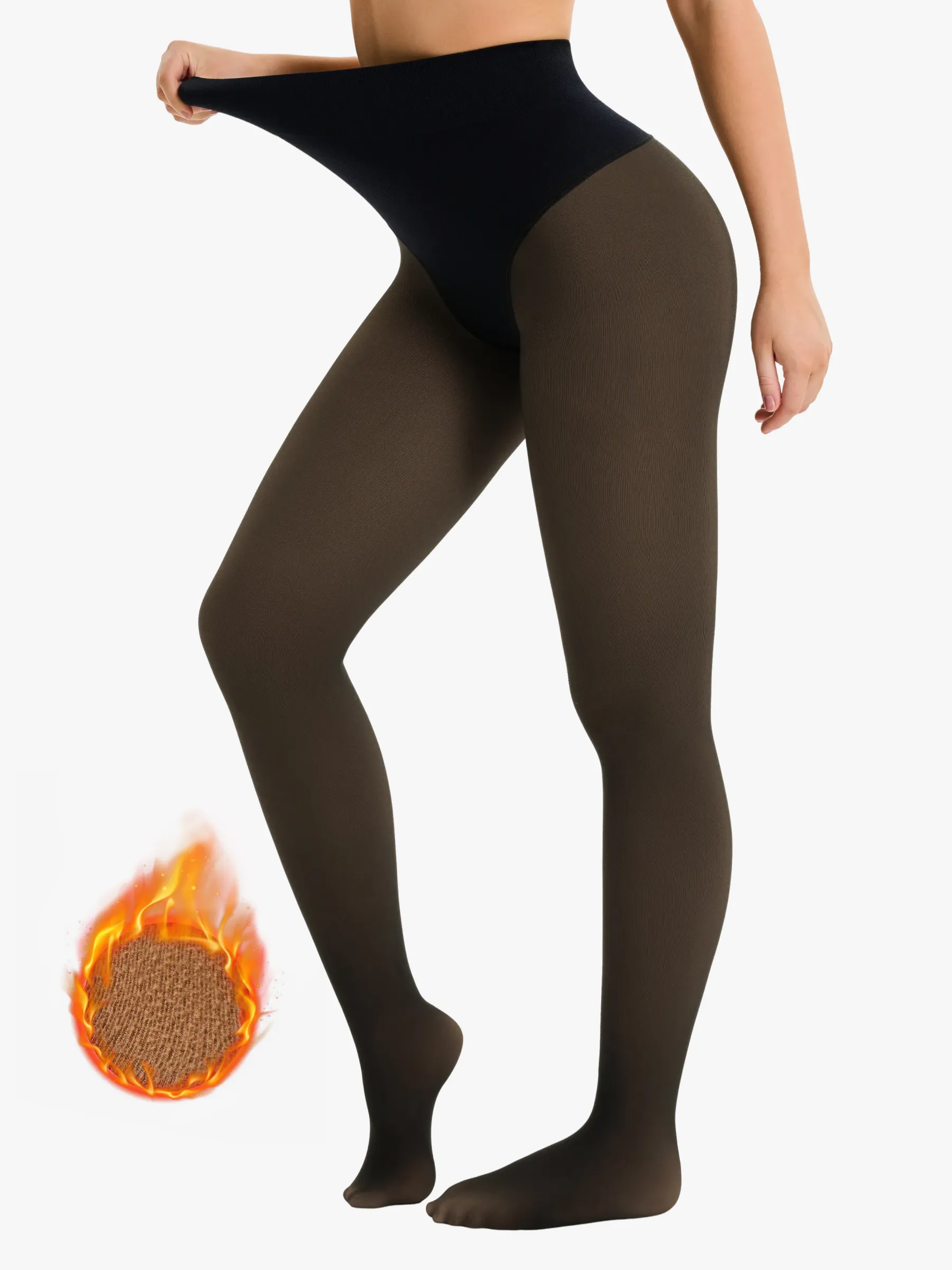 High Waisted Fleece Lined Thermal Compression Tight Tummy Control Leggings 