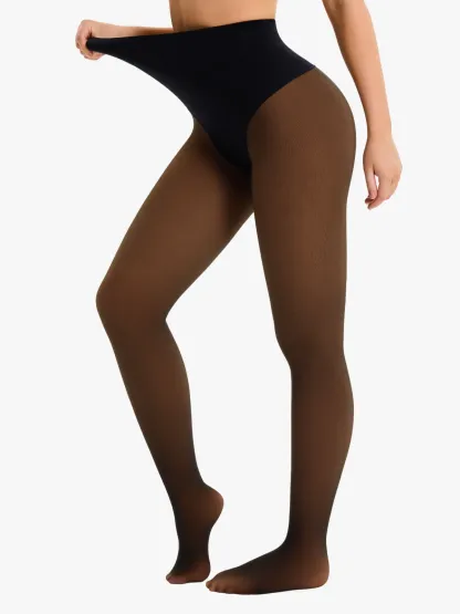 High Waisted Fleece Lined Thermal Compression Tight Tummy Control Leggings For Women