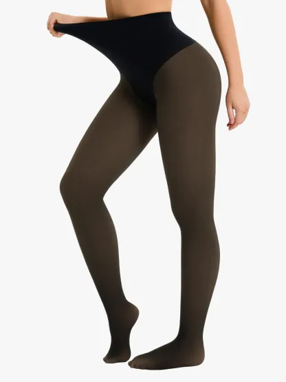 High Waisted Fleece Lined Thermal Compression Tight Tummy Control Leggings For Women