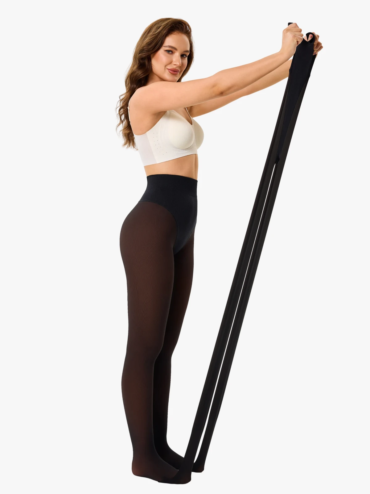 High Waisted Fleece Lined Thermal Compression Tight Tummy Control Leggings For Women