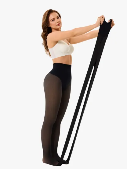 High Waisted Fleece Lined Thermal Compression Tight Tummy Control Leggings For Women