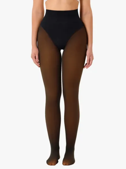 High Waisted Fleece Lined Thermal Compression Tight Tummy Control Leggings For Women